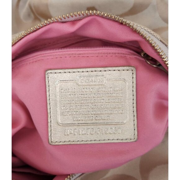 Coach Yellow Tan f15067 Leather Carly Signature Duffle Crossbody Convertible Bag - Picture 8 of 9